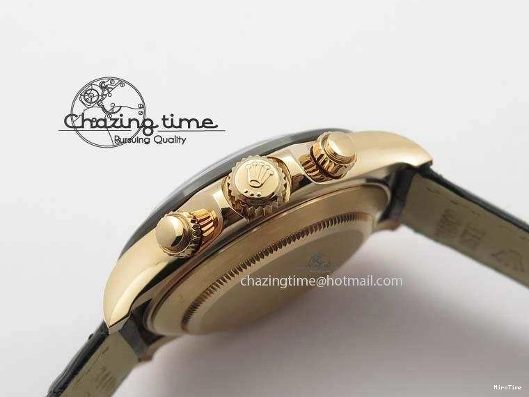 MiroTime 0315 Daytona 116515 Noob 1:1 Best Edition RG Black Dial On Black Leather Strap A NewStyle 3789